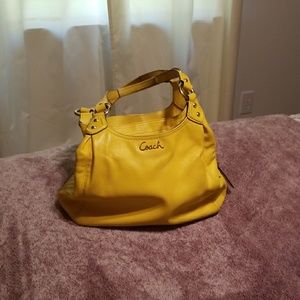 Yellow Leather Coach bag